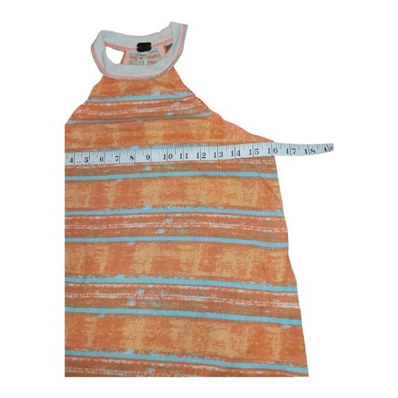 Free People Orange Turquoise High Neck Racerback Side Split Tank XS - Picture 6 of 8
